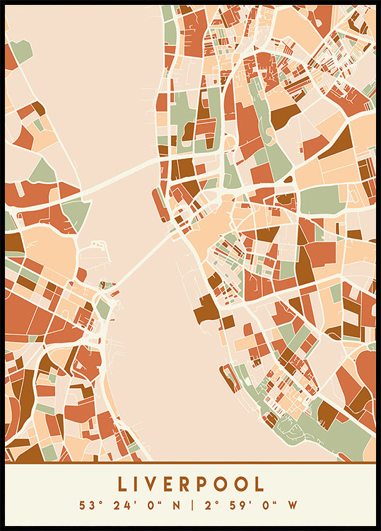 Black Maps Earth Tones 40 Plakat - Posterbox