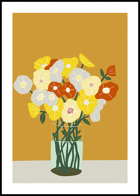 Poster „Vase mit Blumen“.