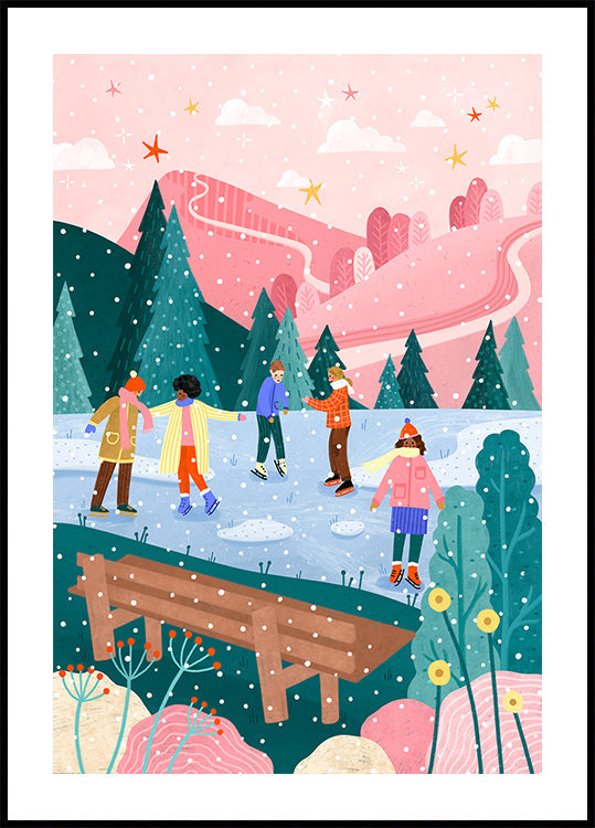 Menschen Eislaufen Poster