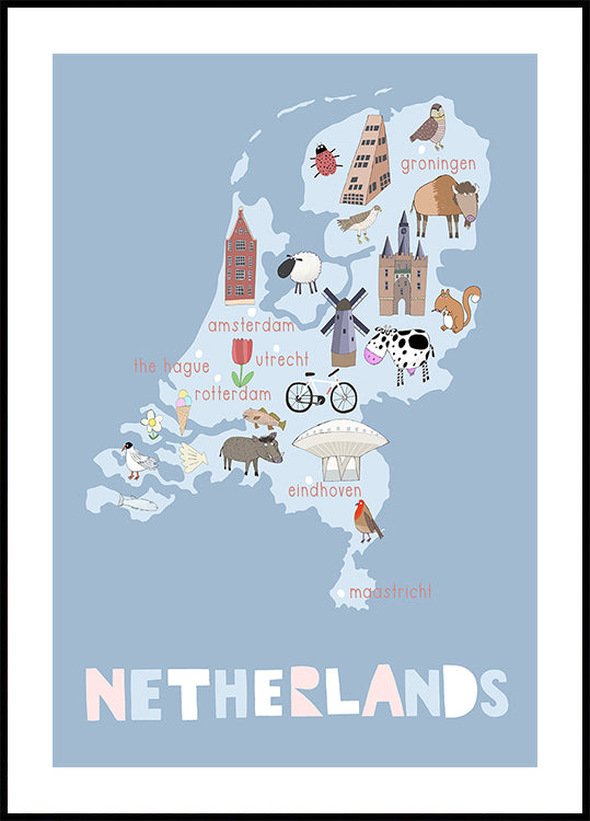 The Netherlands Illustration by Artist Carla Daly Plakat - Posterbox