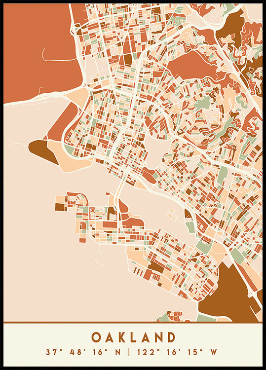 Black Maps Erdtöne 62 Poster