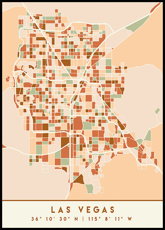 Black Maps Earth Tones 38 Plakat - Posterbox