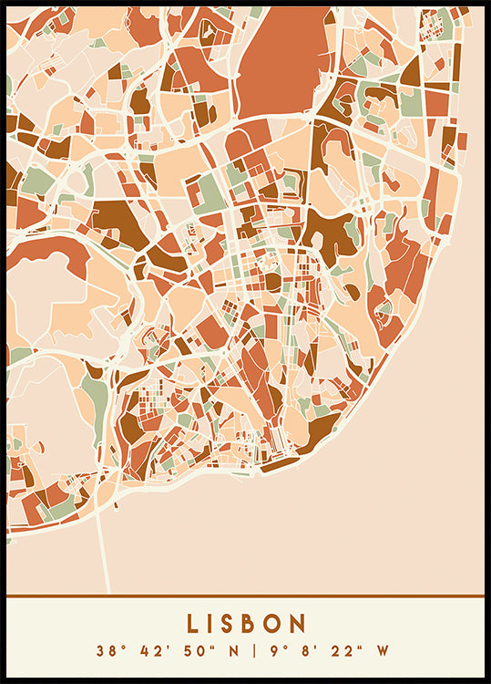Black Maps Erdtöne 39 Poster