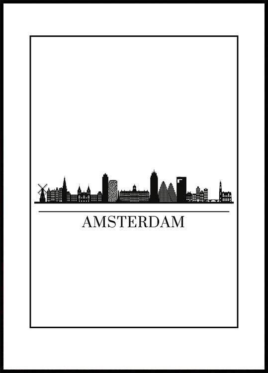 Amsterdam Skyline Plakat - Posterbox