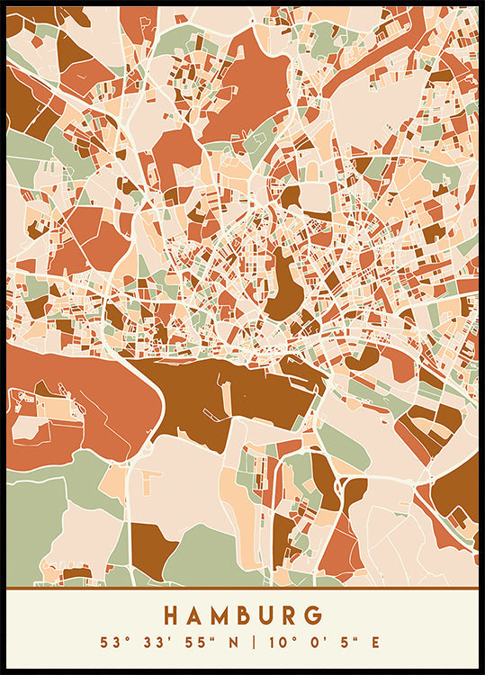 Black Maps Earth Tones 31 Plakat - Posterbox