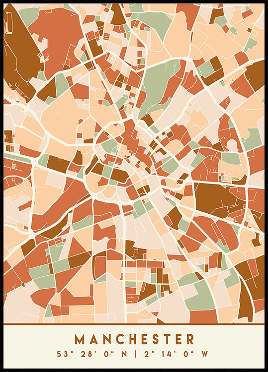 Black Maps Earth Tones 45 Plakat - Posterbox