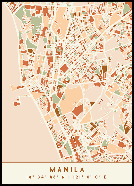 Black Maps Earth Tones 46 Plakat - Posterbox