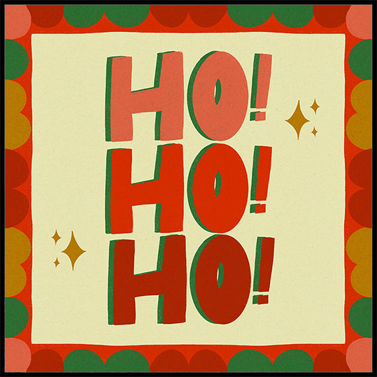 Ho Ho Ho Chirstmas Festive Illustration Poster
