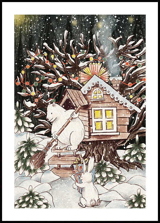 Weihnachtsbaumhaus-Poster