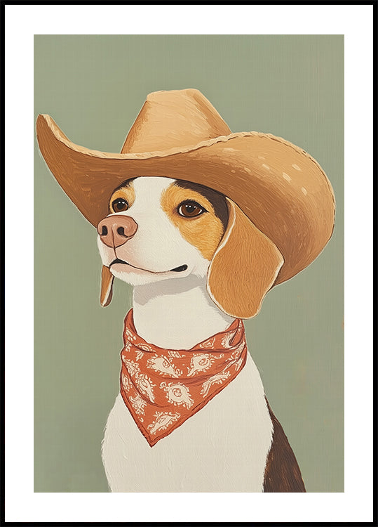 Cowboy-Beagle-Hundeplakat