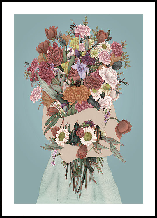 Großes Poster „Gathering a Garden Teal“.