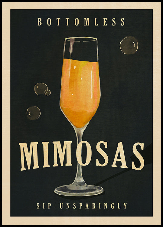 Bodenloses Mimosas-Art-Deco-Cocktailbar-Kunstplakat