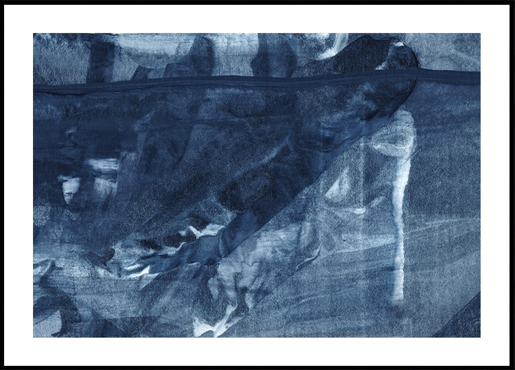 Blue Texture Flowing Vertical Lines Plakat - Posterbox