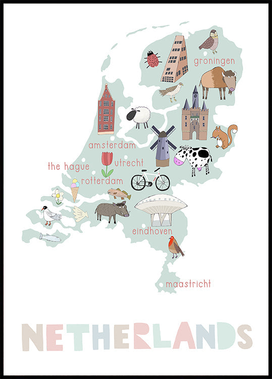 The Netherlands Illustration by Artist Carla Daly Plakat - Posterbox