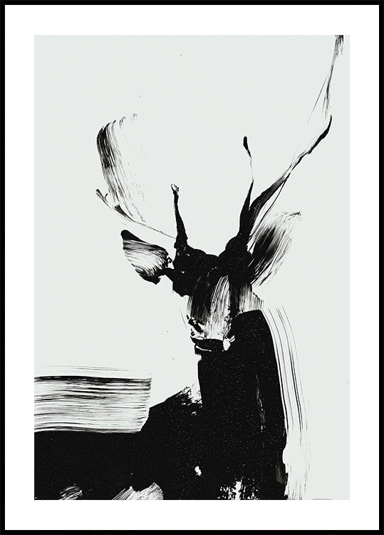 Pinselstrich-Hirsch im Poster