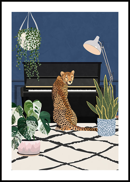 Gepard spielt Klavier Poster