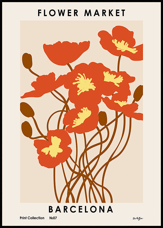 Blumenmarkt. Barcelona-Plakat