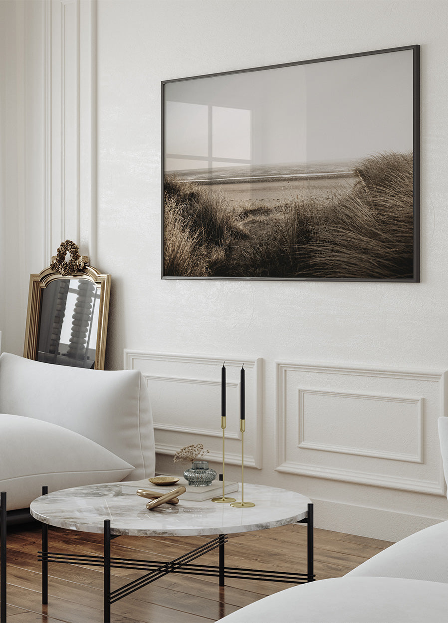 View Of The Beach From Behind The Grass Plakat - Posterbox.dk