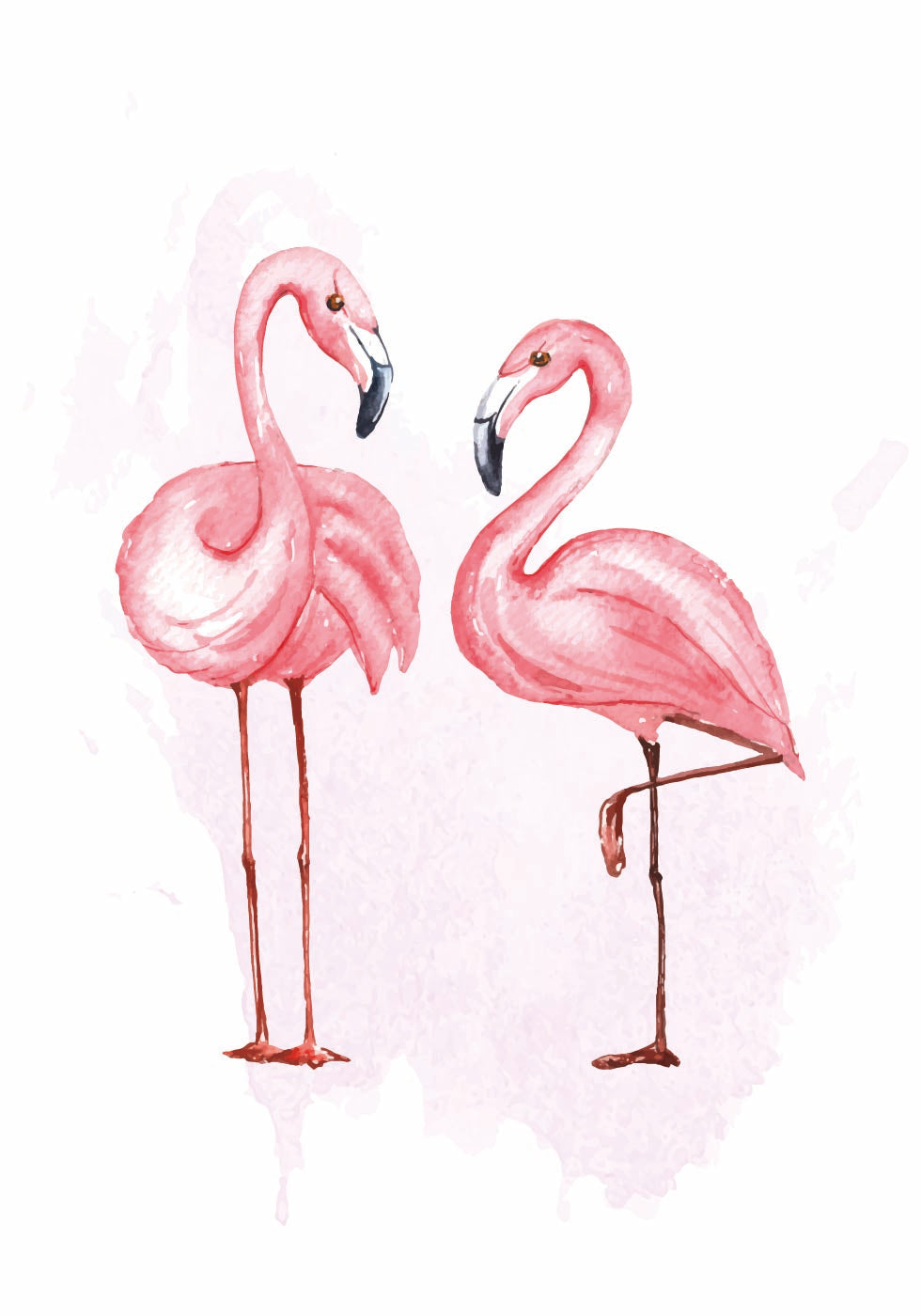 Watercolor Flamingos Plakat - Posterbox.dk