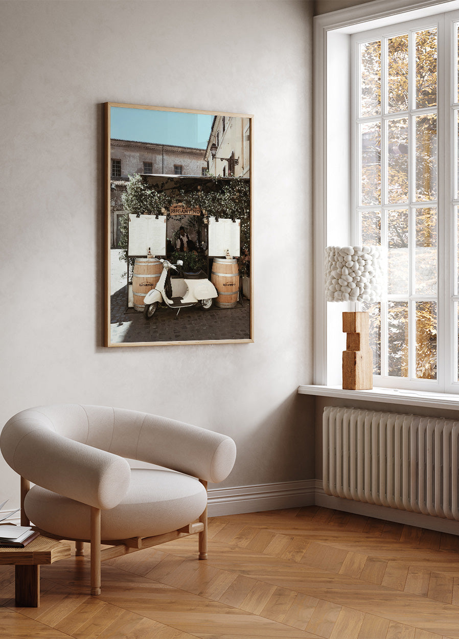 White Italian Vespa Plakat - Posterbox.dk