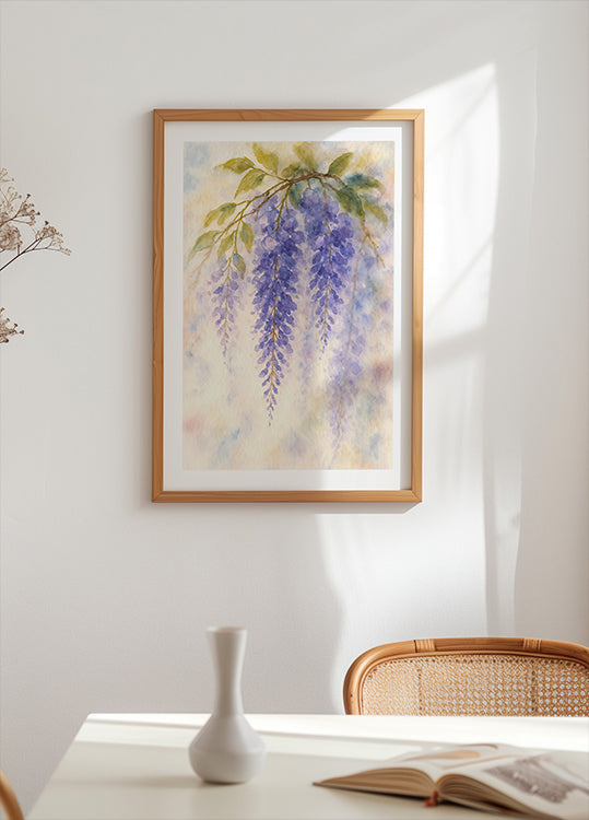 Hanging Wisteria In Soft Pastel Colours Plakat - Posterbox