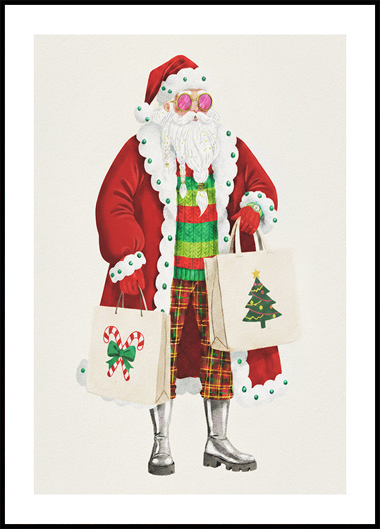 Santa Goes Shopping Plakat - Posterbox