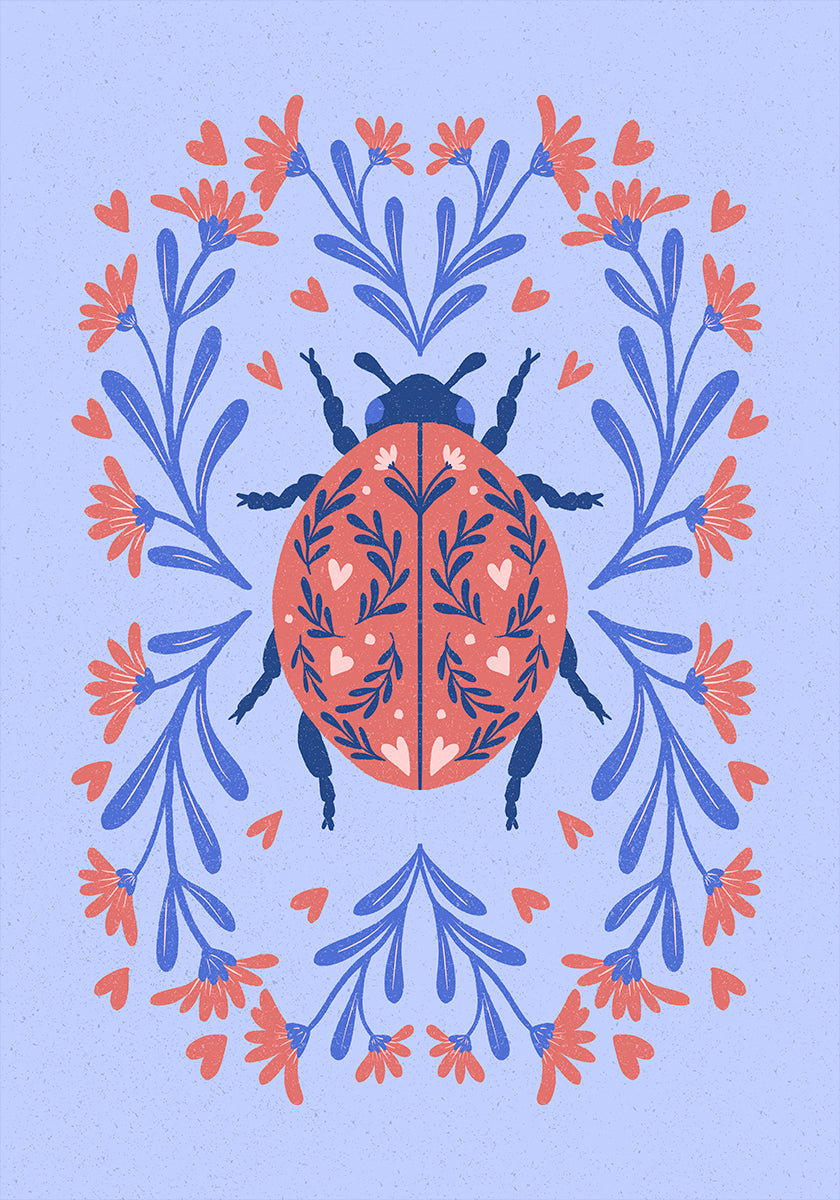 Folk Art Ladybug (NEW) - Posterbox