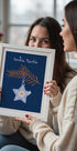 Cheerful twinkle Christmas star blue Plakat - Posterbox