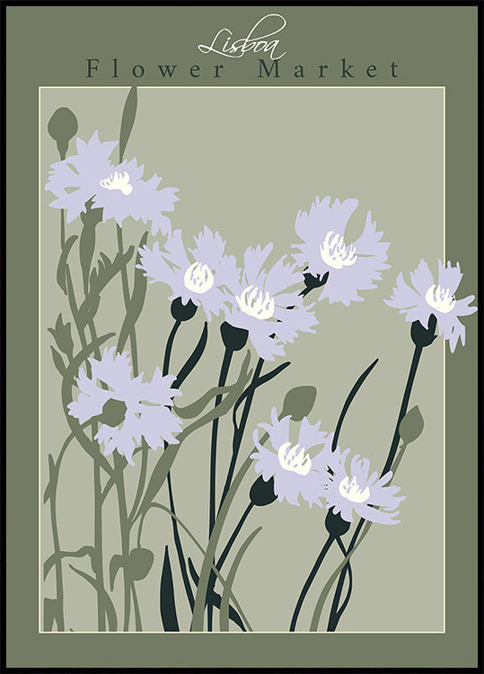 Flower Market Lisboa Cornflower Plakat - Posterbox