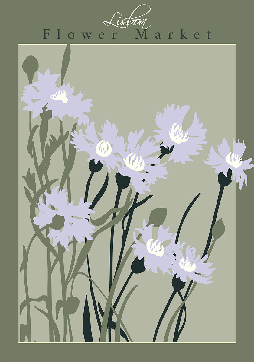 Flower Market Lisboa Cornflower Plakat - Posterbox