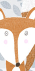 Cute Red Fox with Grey Leaf Pattern by Artist Carla Daly Plakat - Posterbox