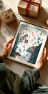 Nordic Skiing in the mountains at Christmas Plakat - Posterbox