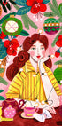 Retro Christmas Woman Plakat - Posterbox