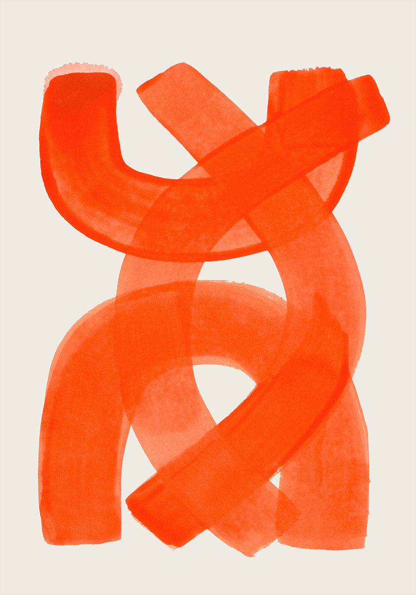 Orange Strokes Plakat - Posterbox