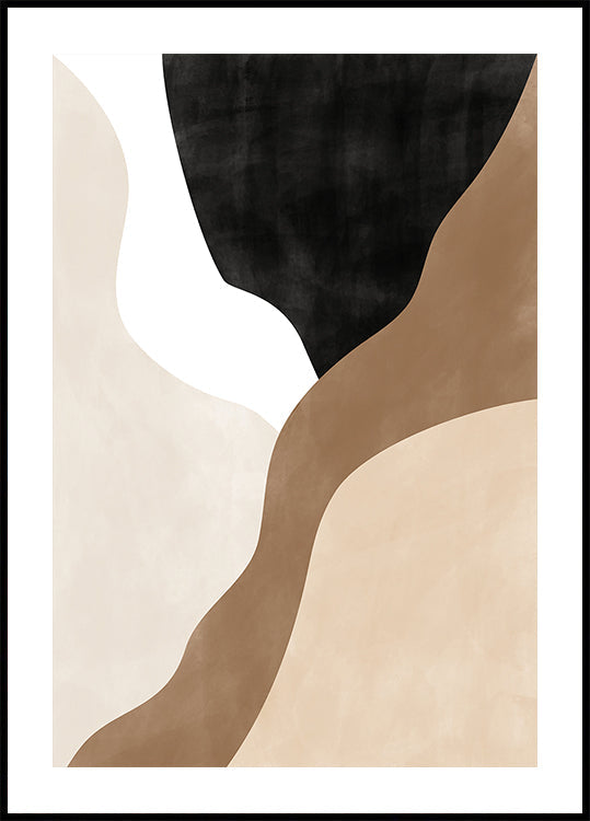 Abstract Beige and Brown Art Plakat - Posterbox