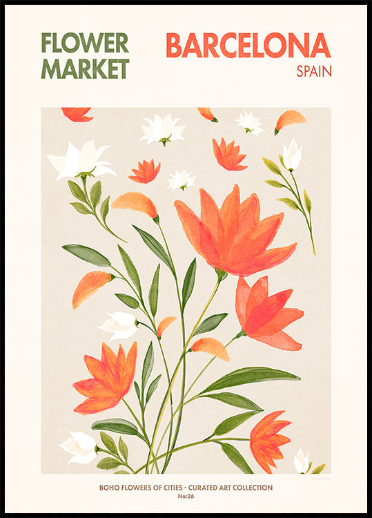 Barcelona Blooms Plakat - Posterbox