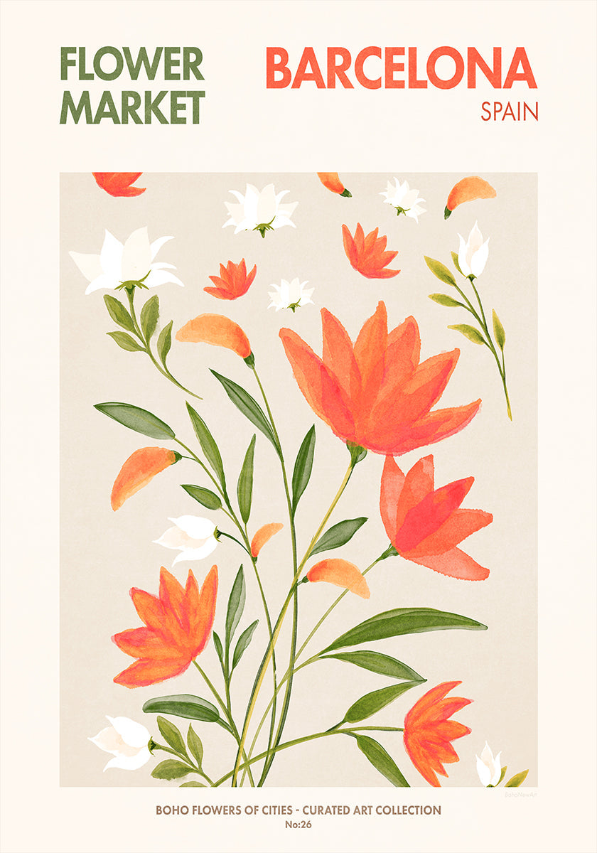 Barcelona Blooms Plakat - Posterbox