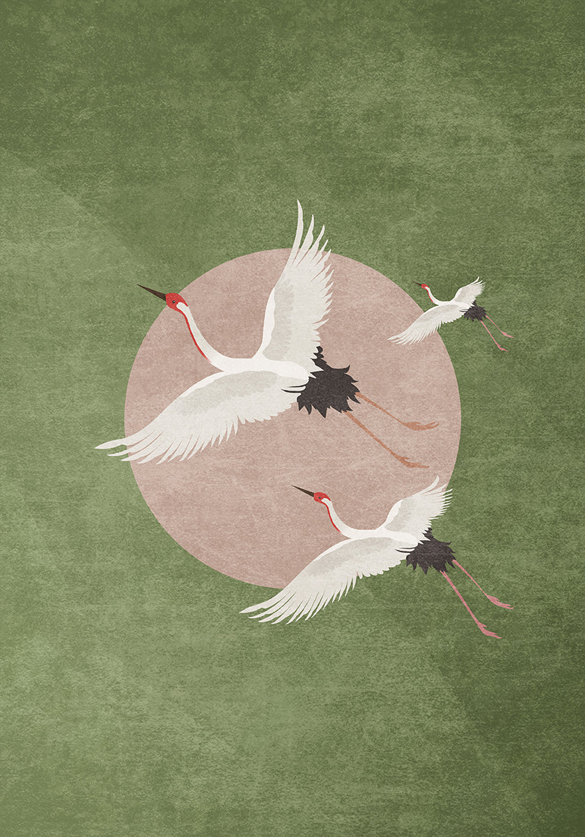 Cranes in Flight Plakat - Posterbox