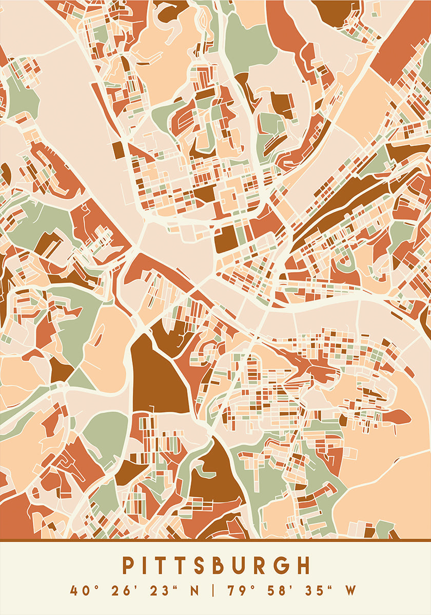 Black Maps Earth Tones 67 Plakat - Posterbox