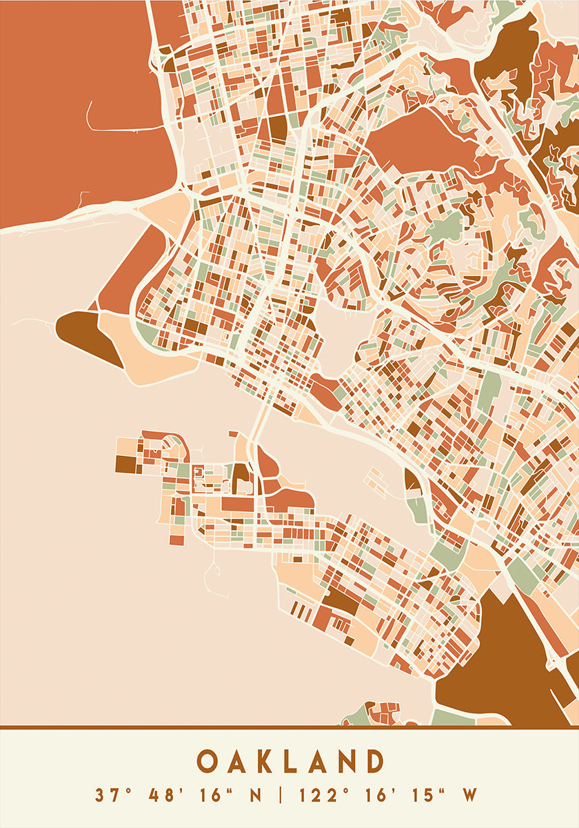 Black Maps Earth Tones 62 Plakat - Posterbox