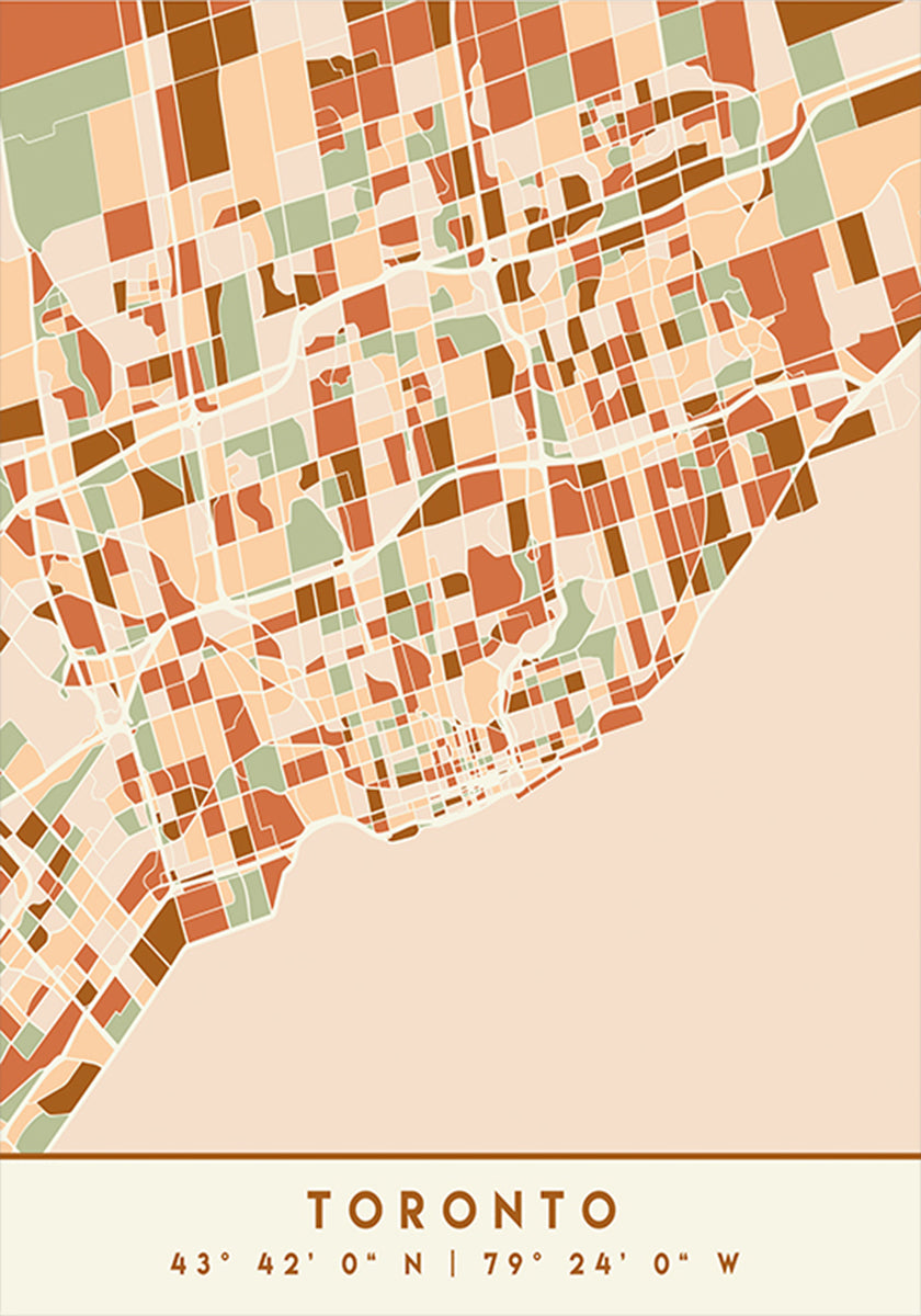 Black Maps Earth Tones 89 Plakat - Posterbox