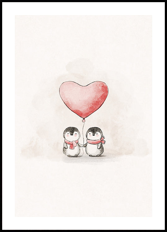 Penguin in Love Plakat - Posterbox