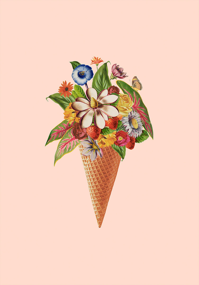 Botanical pink ice cream Plakat - Posterbox