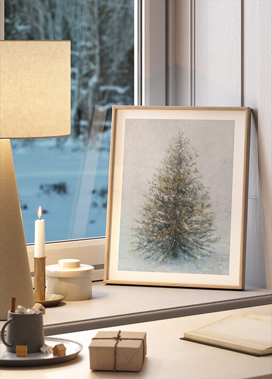Christmas Tree  In Snow Plakat - Posterbox