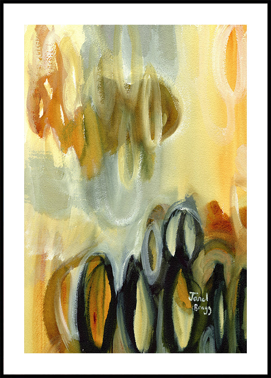 Abstract With Ovals and Gold Plakat - Posterbox
