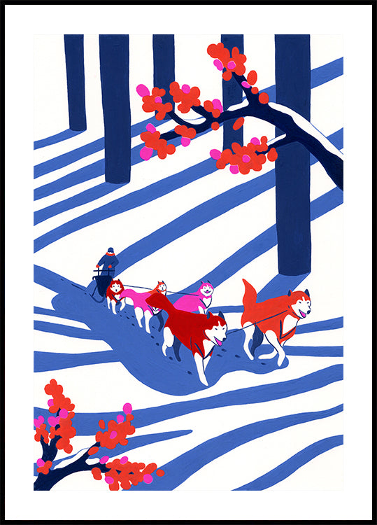 Dog Sled In the Snow Plakat - Posterbox