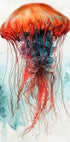 Animal Watercolor Art Medusa Sea Life Plakat - Posterbox