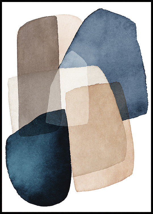 Blue Brown Blocks Plakat - Posterbox