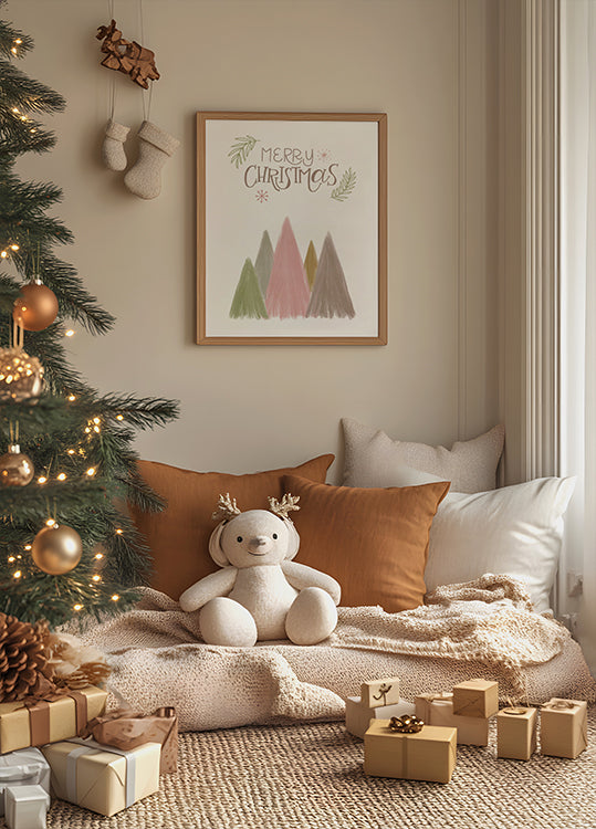Merry Christmas Trees 1 Plakat - Posterbox