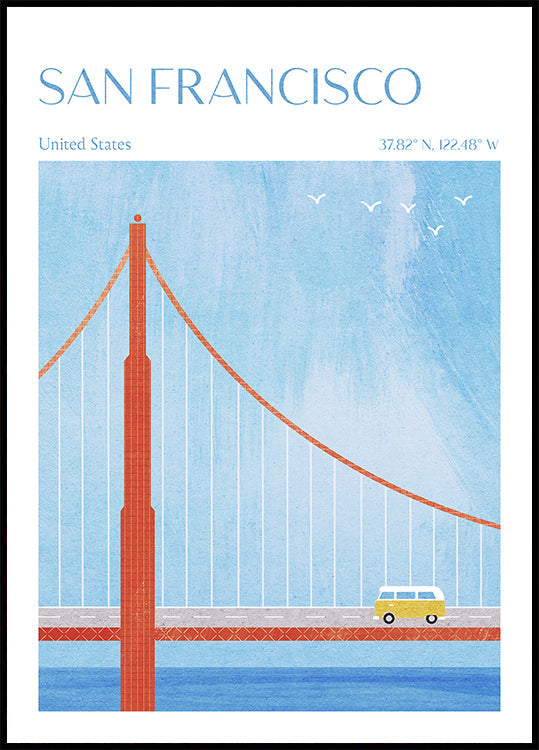 San Francisco, Golden Gate Bridge Plakat - Posterbox